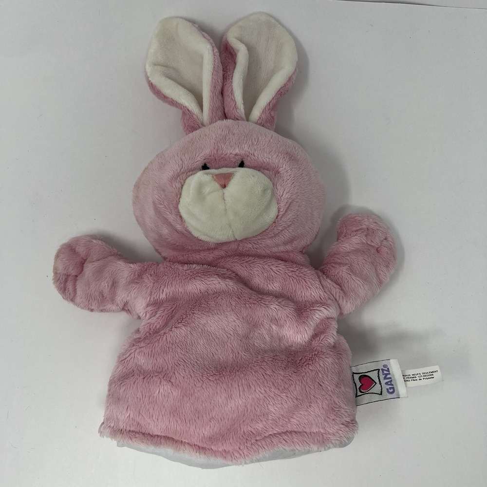 Ganz Hand Puppet Pink Bunny Plush Stuffed Animal Toy